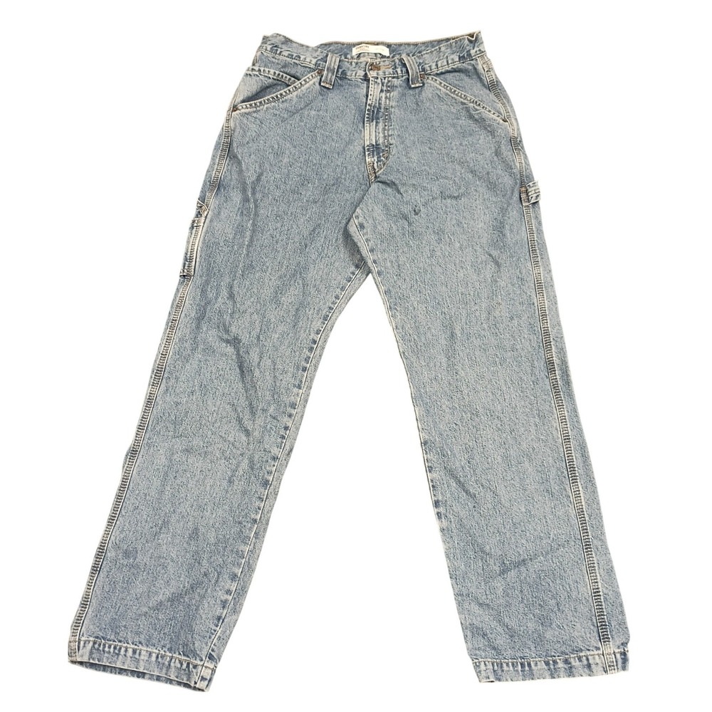 Signature Levi Strauss Carpenter Jeans 31x29 Light Wash Blue Workwear Utility‎